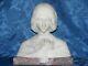 02f11 Ancienne Statue Sculpture Buste Marbre Blanc Jeune Femme Art Nouveau Xixe