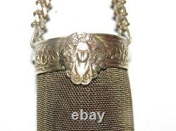 03F23 ANCIEN VASE BRONZE FEMME ART NOUVEAU BOUQUETIÈRE A SUSPENDRE VOITURE XIXe