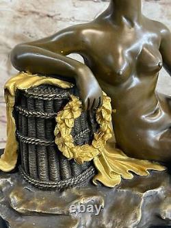 100% Bronze Sculpture Art Nouveau Chair Femme Par Canova Doré Masterpiece Deal