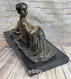 100% Bronze Sculpture Style Art Nouveau Nu Femme Par Canova Doré Masterpiece