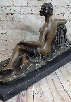 100% Bronze Sculpture Style Art Nouveau Nu Femme Par Canova Doré Masterpiece En