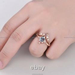 14k or Rose Alexandrite Diamant Mariage Set Art Déco Fiançailles Bague Femme