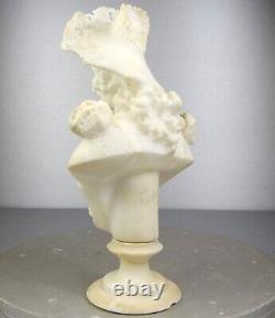 1880/1900 Castelli Sprb Buste Statue Sculpture Albatre Marbre Art Nouveau Femme