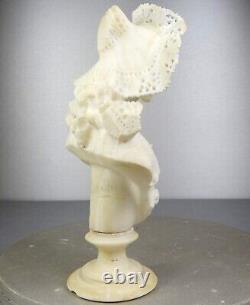 1880/1900 Castelli Sprb Buste Statue Sculpture Albatre Marbre Art Nouveau Femme