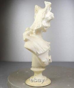 1880/1900 Castelli Sprb Buste Statue Sculpture Albatre Marbre Art Nouveau Femme