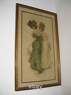 1900 Frédérique VALLET-BISSON deux élégantes femme chapeau art nouveau Mode
