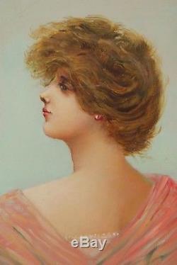 1900 Hst Madame Ballet Gallifet Portrait Femme Art Nouveau Signee Datee France