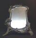 1900 Art Nouveau Très Beau Miroir à Poser 45cm Glace Cadre étain Femme Fleur
