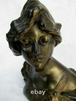 1900 sculpture BUSTE FEMME ART NOUVEAU Gustave Van Vaerenbergh 1873 1927