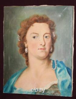 1972 Peinture à l'huile de portrait de femme européenne, signée