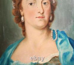 1972 Peinture à l'huile de portrait de femme européenne, signée