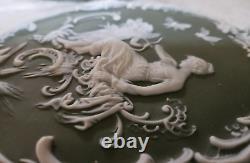 2 Plaques Wedgwood Biscuit Cameé Style Art Nouveau Femme Angelot A L'antique
