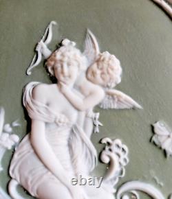 2 Plaques Wedgwood Biscuit Cameé Style Art Nouveau Femme Angelot A L'antique