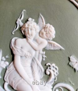 2 Plaques Wedgwood Biscuit Cameé Style Art Nouveau Femme Angelot A L'antique