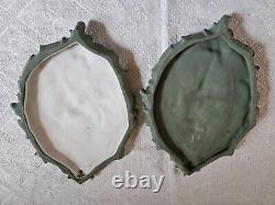 2 Plaques Wedgwood Biscuit Cameé Style Art Nouveau Femme Angelot A L'antique