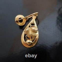 2 boucles oreille or bijoux joaillerie femme Art Nouveau Déco France N4042