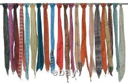400 Vintage Soie Recycle Sari Écharpe Tête Enveloppant Cravate Lot Gros Inde Art