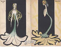 4% Illustrateur Art Nouveau Femmes Fleurs 1900 Caricature Stylisees 6 Cp