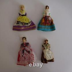 4 poupées personnages femmes collection tradition art nouveau XXe PN France