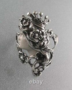 9901022 925er Argent Art Nouveau Anneau Princesse Femme avec Couronne Gr. 55