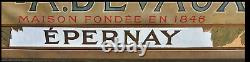 ANCIENNE AFFICHE CHAMPAGNE Vve DEVAUX EPERNAY FEMME ART NOUVEAU NO MUCHA EP. 1900