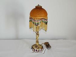ANCIENNE LAMPE en BRONZE Forme de FEMME époque ART NOUVEAU avec Pâte de VERRE