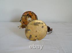 ANCIENNE LAMPE en BRONZE Forme de FEMME époque ART NOUVEAU avec Pâte de VERRE
