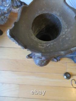 ANCIENNE PENDULE regule GARNITURE DE CHEMINEE DLG Mucha art nouveau femme fleur