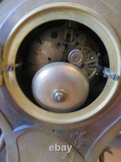 ANCIENNE PENDULE regule GARNITURE DE CHEMINEE DLG Mucha art nouveau femme fleur