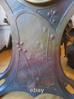 ANCIENNE PENDULE regule GARNITURE DE CHEMINEE DLG Mucha art nouveau femme fleur
