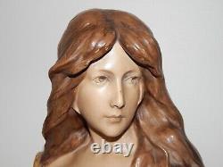 ANCIEN BUSTE en TERRE CUITE Art Nouveau Goldscheider Jeune FEMME Signée GORY