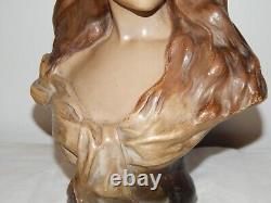 ANCIEN BUSTE en TERRE CUITE Art Nouveau Goldscheider Jeune FEMME Signée GORY