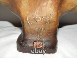 ANCIEN BUSTE en TERRE CUITE Art Nouveau Goldscheider Jeune FEMME Signée GORY