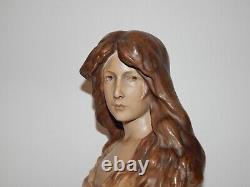 ANCIEN BUSTE en TERRE CUITE Art Nouveau Goldscheider Jeune FEMME Signée GORY