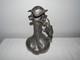Ancien Pichet Ou Vase Art Nouveau En étain à Décor Femme Nue Signé Petiz Petizon