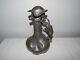 Ancien Pichet Ou Vase Art Nouveau En étain à Décor Femme Nue Signé Petiz Petizon
