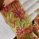 Ancien Ruban St Étienne DÉcor Guirlande De Fleurs Art Nouveau Soie TissÉe 1900