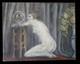 Art Nouveau Hst Nu Feminin Huile Sur Toile La Femme Au Poisson