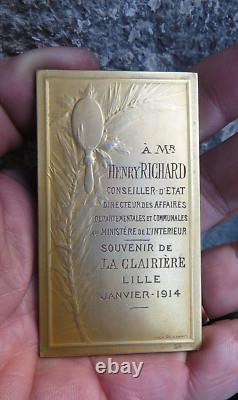 ART NOUVEAU Medaille ARGENT VERITE FEMME NUE -RF Conseiller d'Etat, ORIGINAL