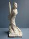 Art Nouveau Rare Sculpture Statue Marbre Blanc Signée E. Villanis L'otage Femme