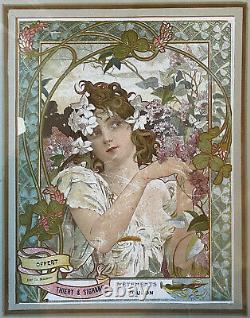 Affiche Art Nouveau signée Femme Publicité chez Joseph Charles ed. Vers 1900