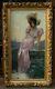 Alb Matignon(1869-1937), Femme élégante Iris, Robe, Chapeau, Art-nouveau, Modern Styl