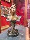 Ancien Bronze Statue Sculpture Epoque Art Nouveau Henri Godet Buste Femme Fleur