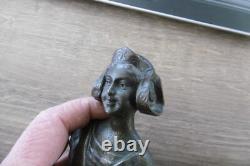 Ancien buste de femme en bronze époque art nouveau