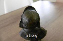 Ancien buste de femme en bronze époque art nouveau
