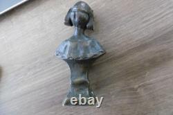 Ancien buste de femme en bronze époque art nouveau