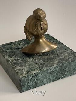 Ancien buste en bronze femme Art Nouveau Art Deco