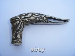 Ancien pommeau de canne érotique 2 femmes lesbiennes s'embrassant art nouveau