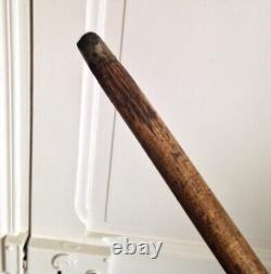 Ancienne Canne en bois et pommeau en métal en forme de femme nue Art nouveau