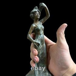 Ancienne Sculpture & Femme Art Nouveau & Vers 1900 & Régule Lourd